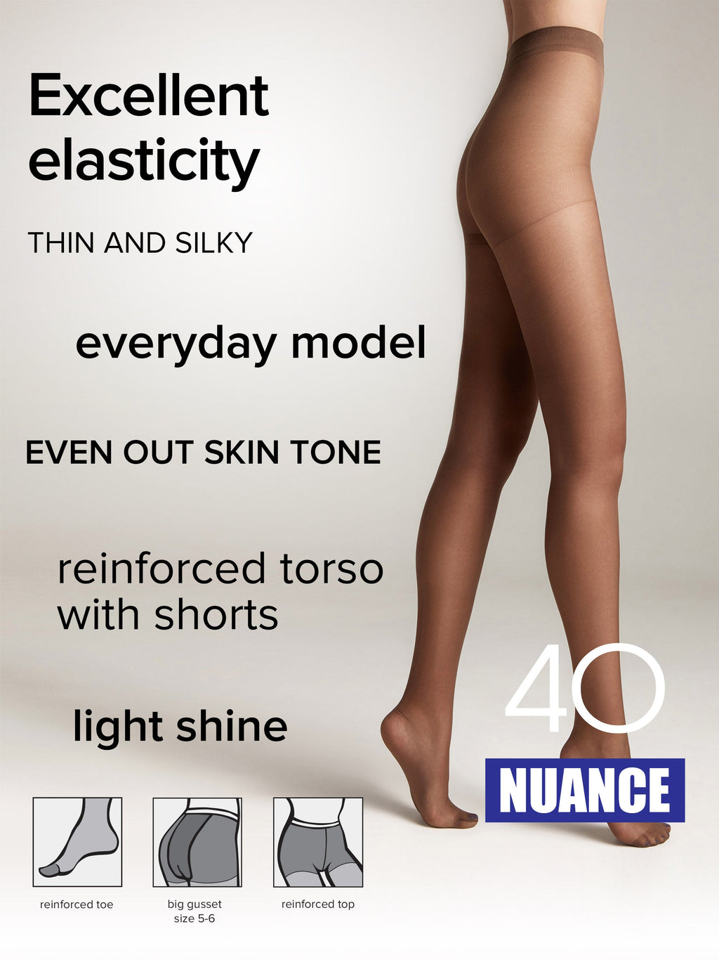 TheRanok.com Tights Conte Nuance 40 Den - Reinforced Shorts — product on model