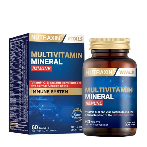 Nutraxin Multivitamin Mineral Immune Support Supplement - 60 Tablets | Boosts Immune System & Energy