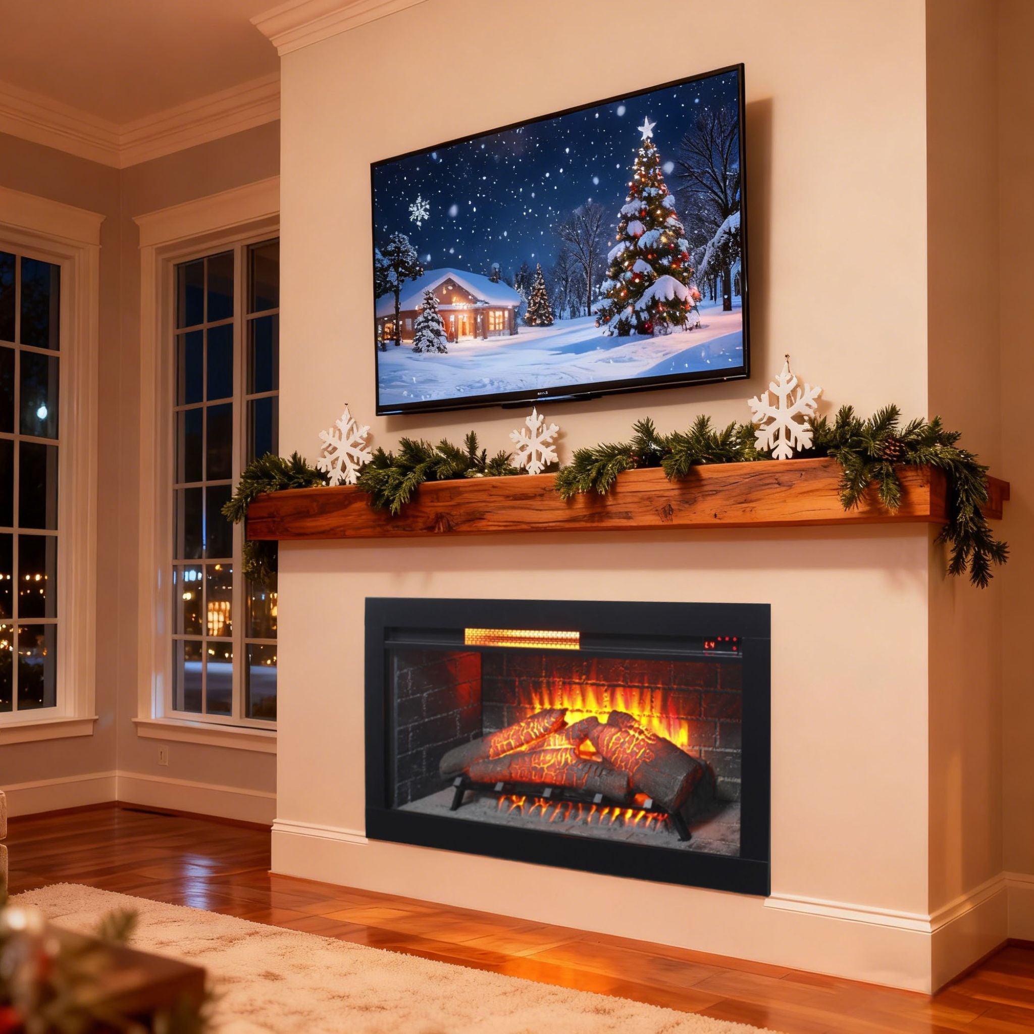 Nuvia 36-Inch Electric Antique Black Touch Panel Infrared Fireplace Insert With Removable Trim Kit (SAK84610) – SAKSBY WHOLES