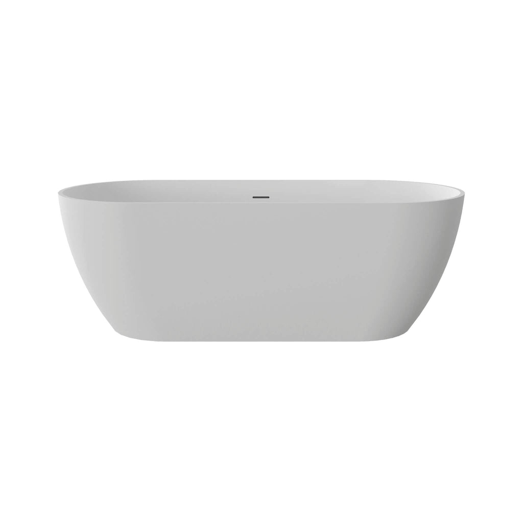 Nuvia 59-Inch Luxury Solid Surface Matte White Freestanding Soaking Tub (SAK95320) – SAKSBY WHOLESALE