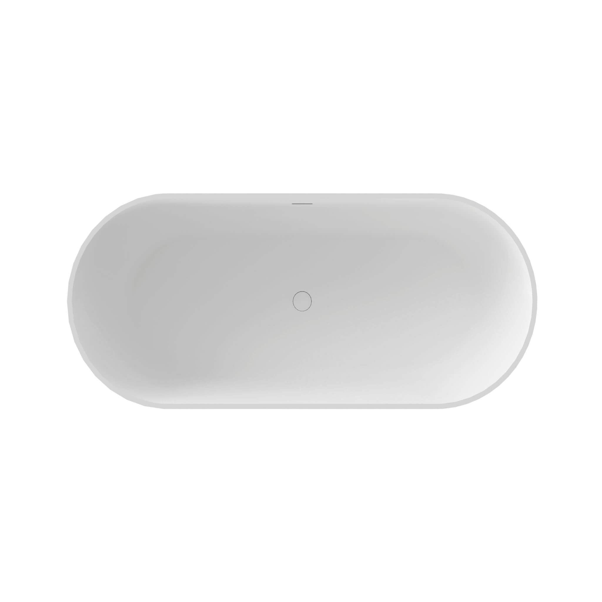 Nuvia 59-Inch Luxury Solid Surface Matte White Freestanding Soaking Tub (SAK95320) – SAKSBY WHOLESALE, view 4