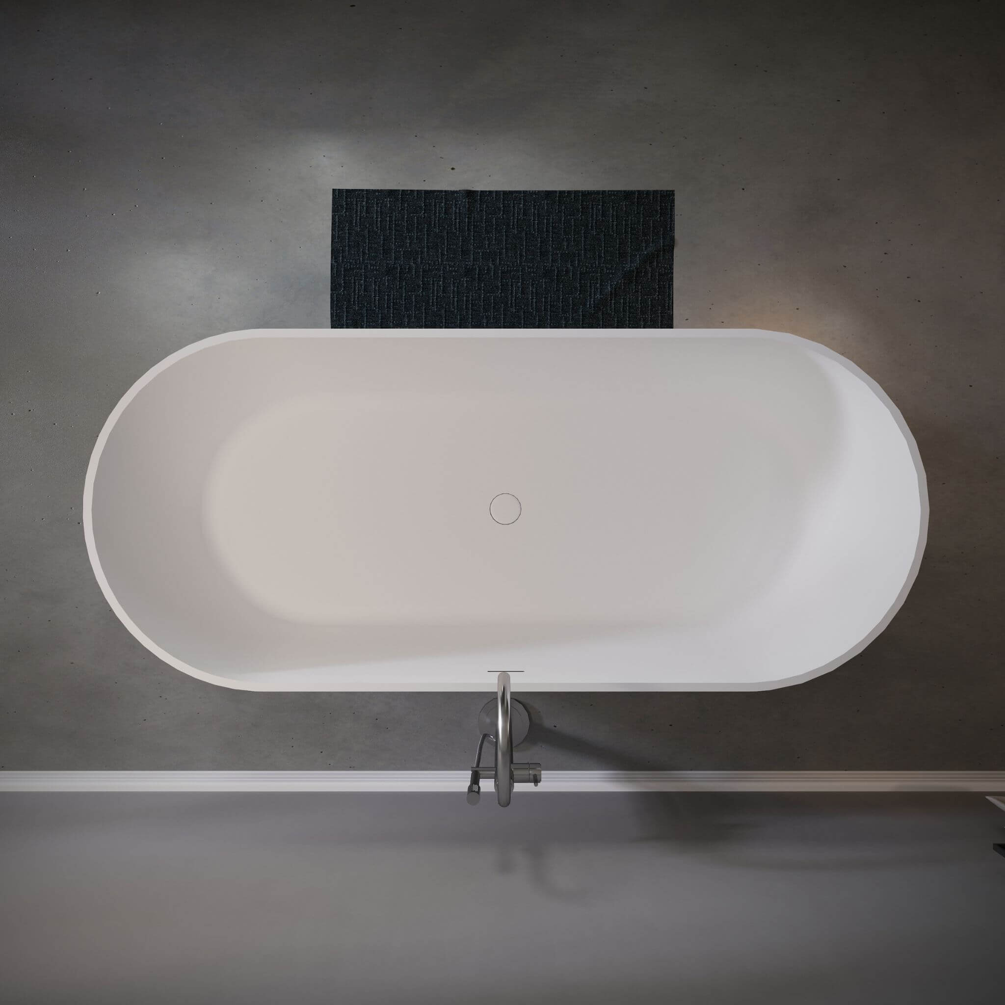 Nuvia 59-Inch Luxury Solid Surface Matte White Freestanding Soaking Tub (SAK95320) – SAKSBY WHOLESALE, view 7