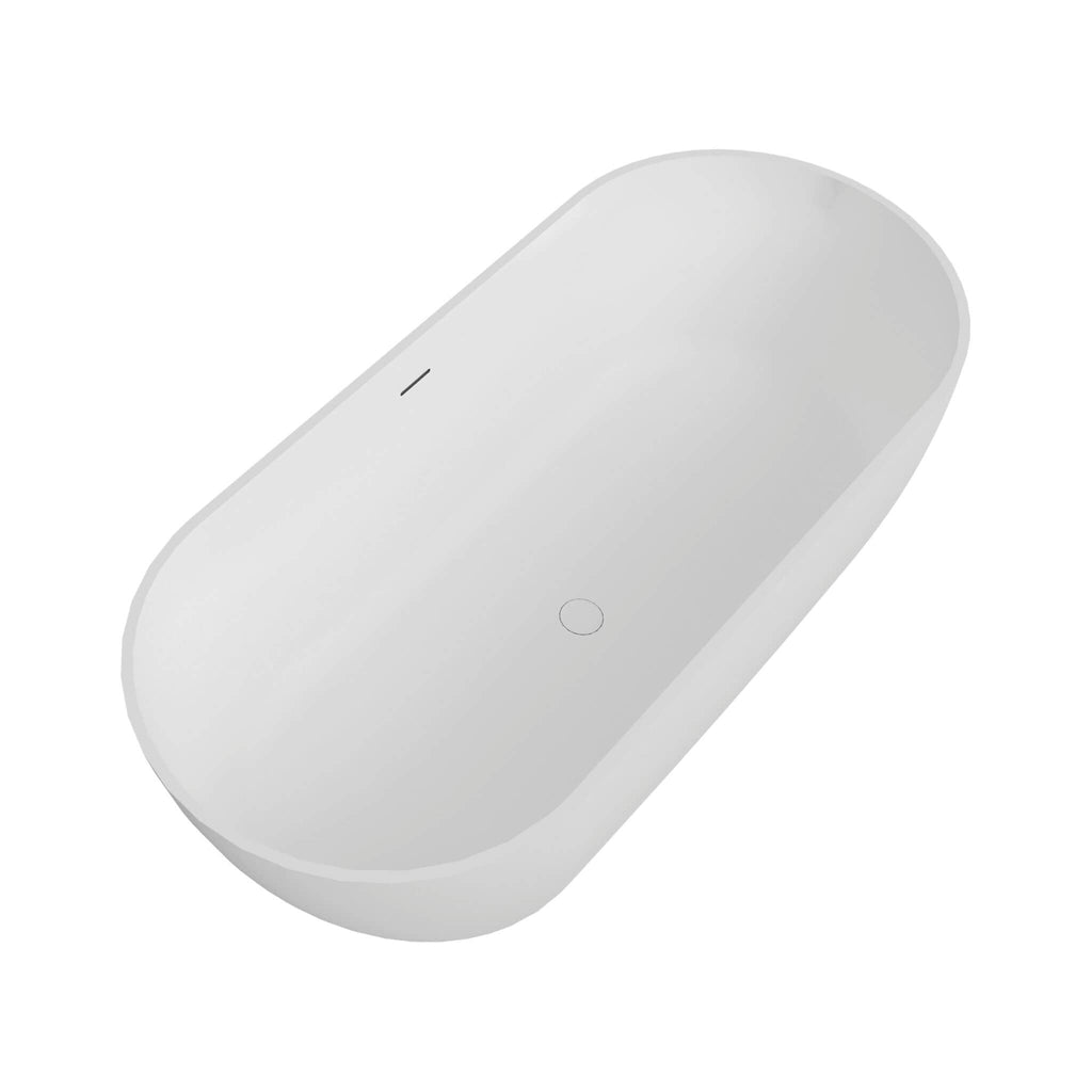 Nuvia 59-Inch Luxury Solid Surface Matte White Freestanding Soaking Tub (SAK95320) – SAKSBY WHOLESALE, view 6