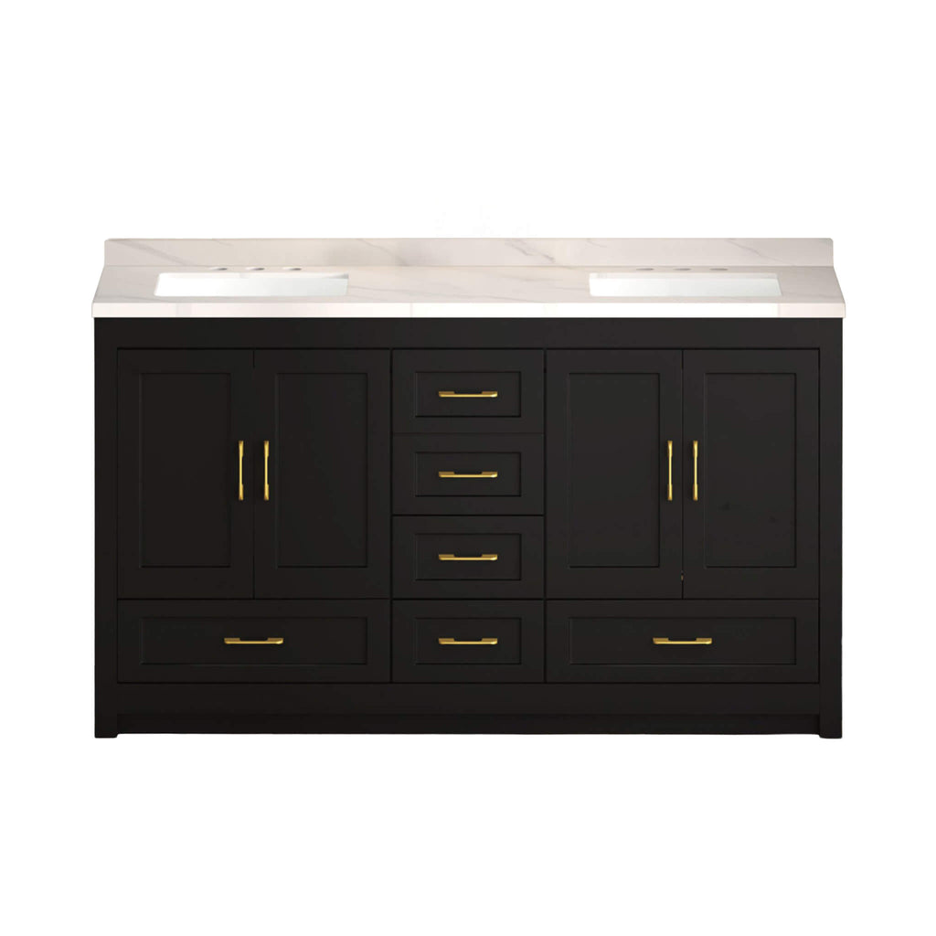 Nuvia 60-Inch Black Bathroom Vanity With Soft Close Doors And Drawers Storage (SAK86210) – SAKSBY WHOLESALE, view 13