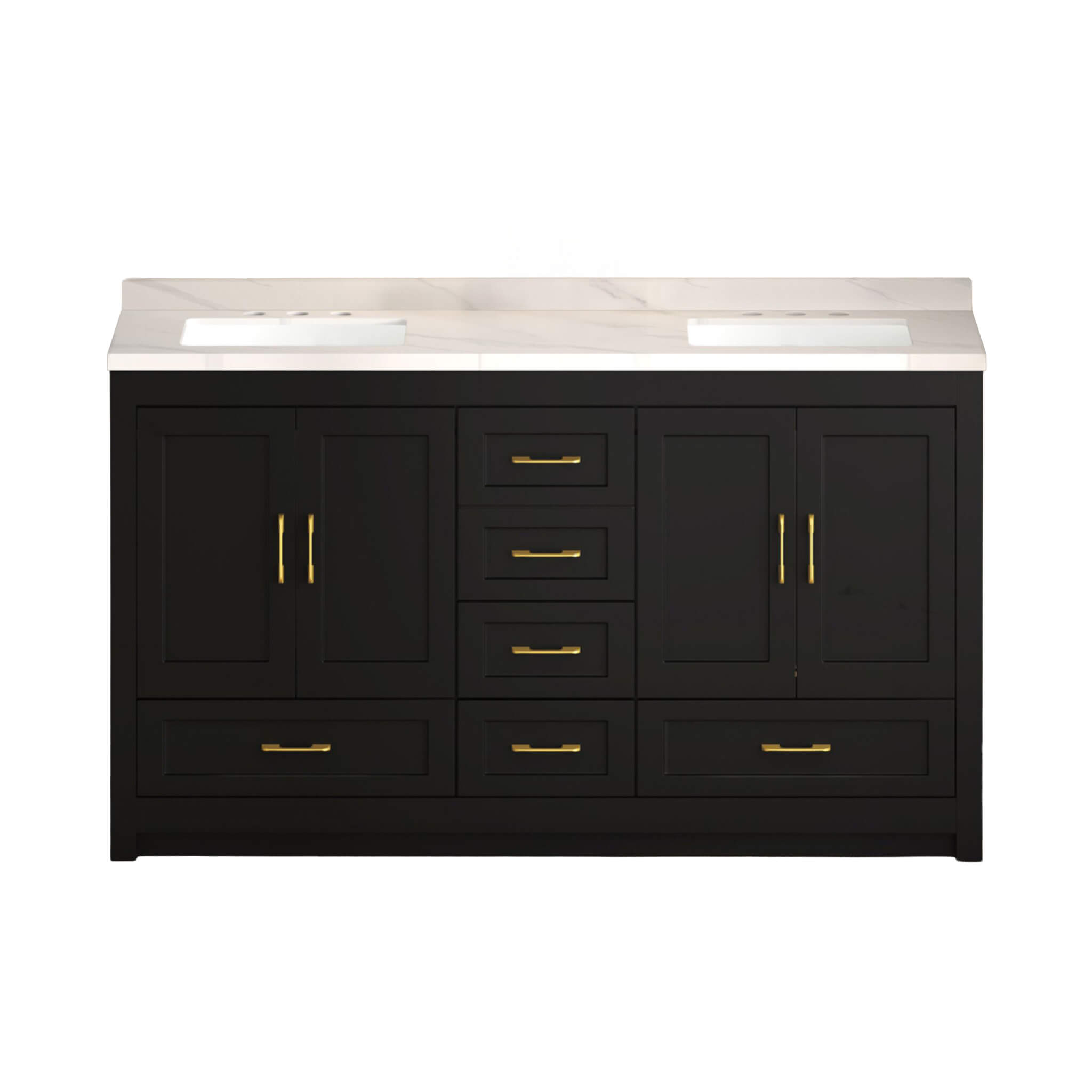 Nuvia 60-Inch Black Bathroom Vanity With Soft Close Doors And Drawers Storage (SAK86210) – SAKSBY WHOLESALE, view 13