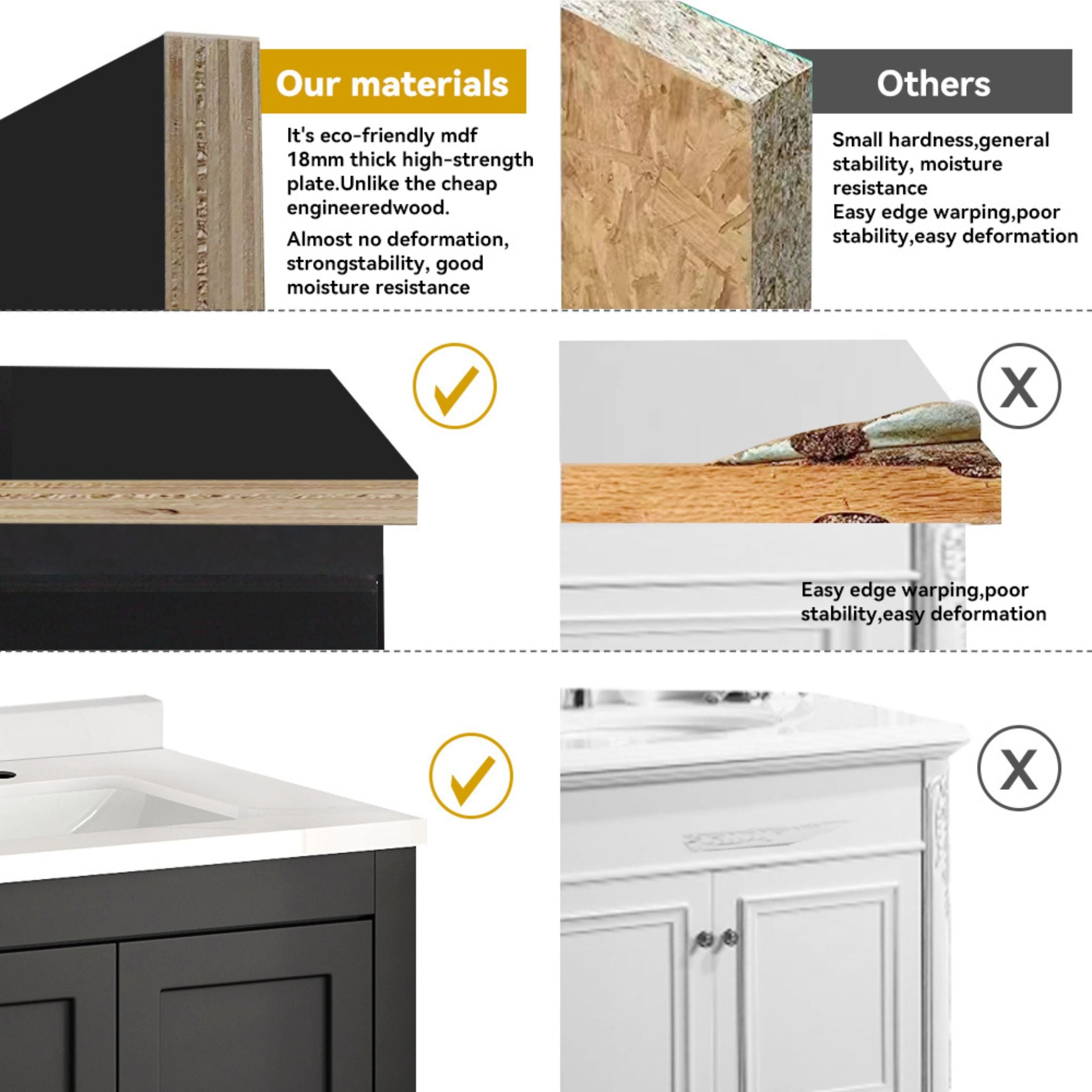 Nuvia 60-Inch Black Bathroom Vanity With Soft Close Doors And Drawers Storage (SAK86210) – SAKSBY WHOLESALE, view 11