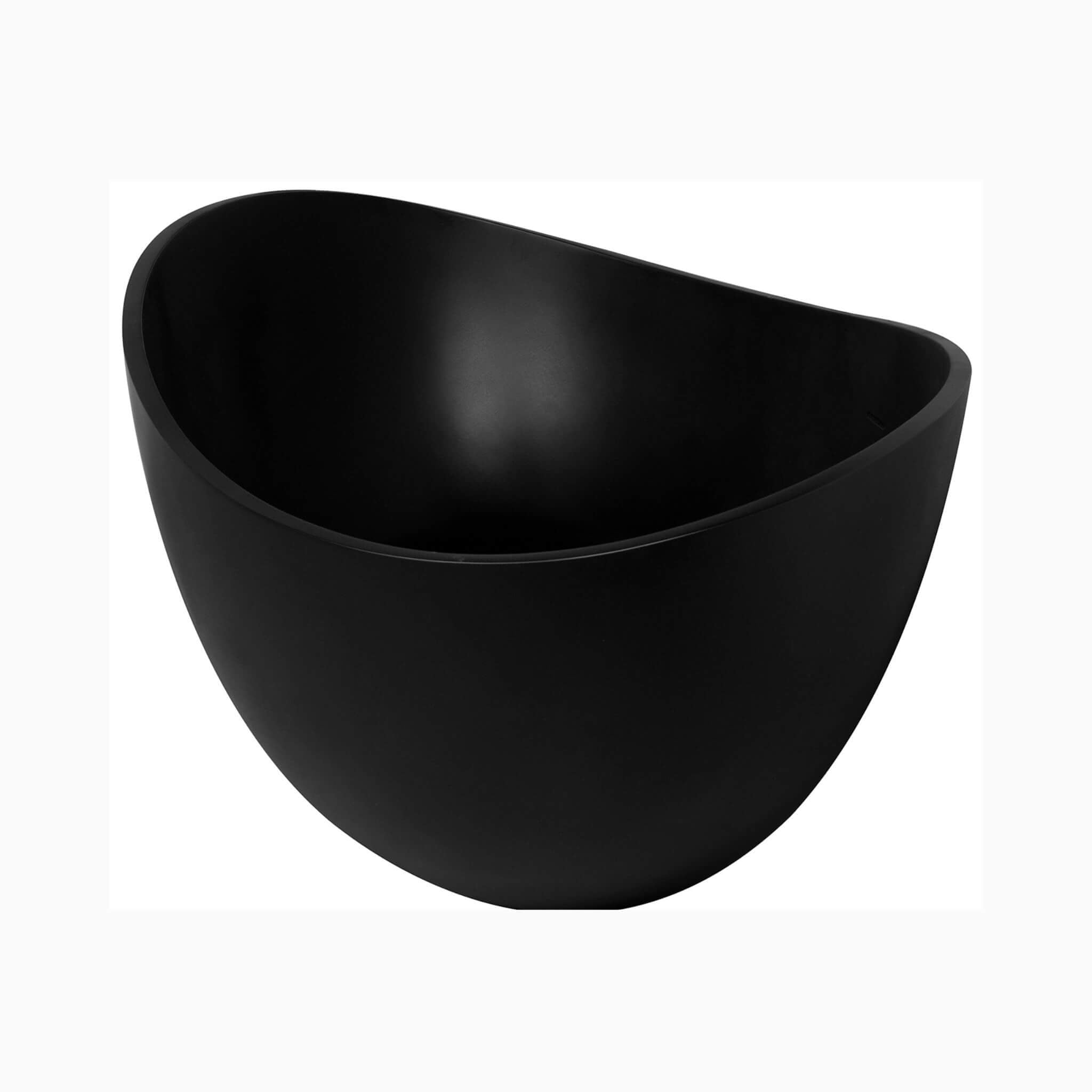 Nuvia 63-Inch Modern Freestanding Single-Piece Matte Black Finish Stone Resin Bathtub (SAK69041) – SAKSBY WHOLESALE, view 3