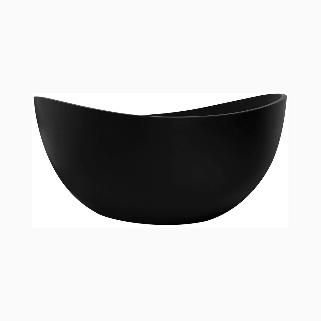 Nuvia 63-Inch Modern Freestanding Single-Piece Matte Black Finish Stone Resin Bathtub (SAK69041) – SAKSBY WHOLESALE, view 8