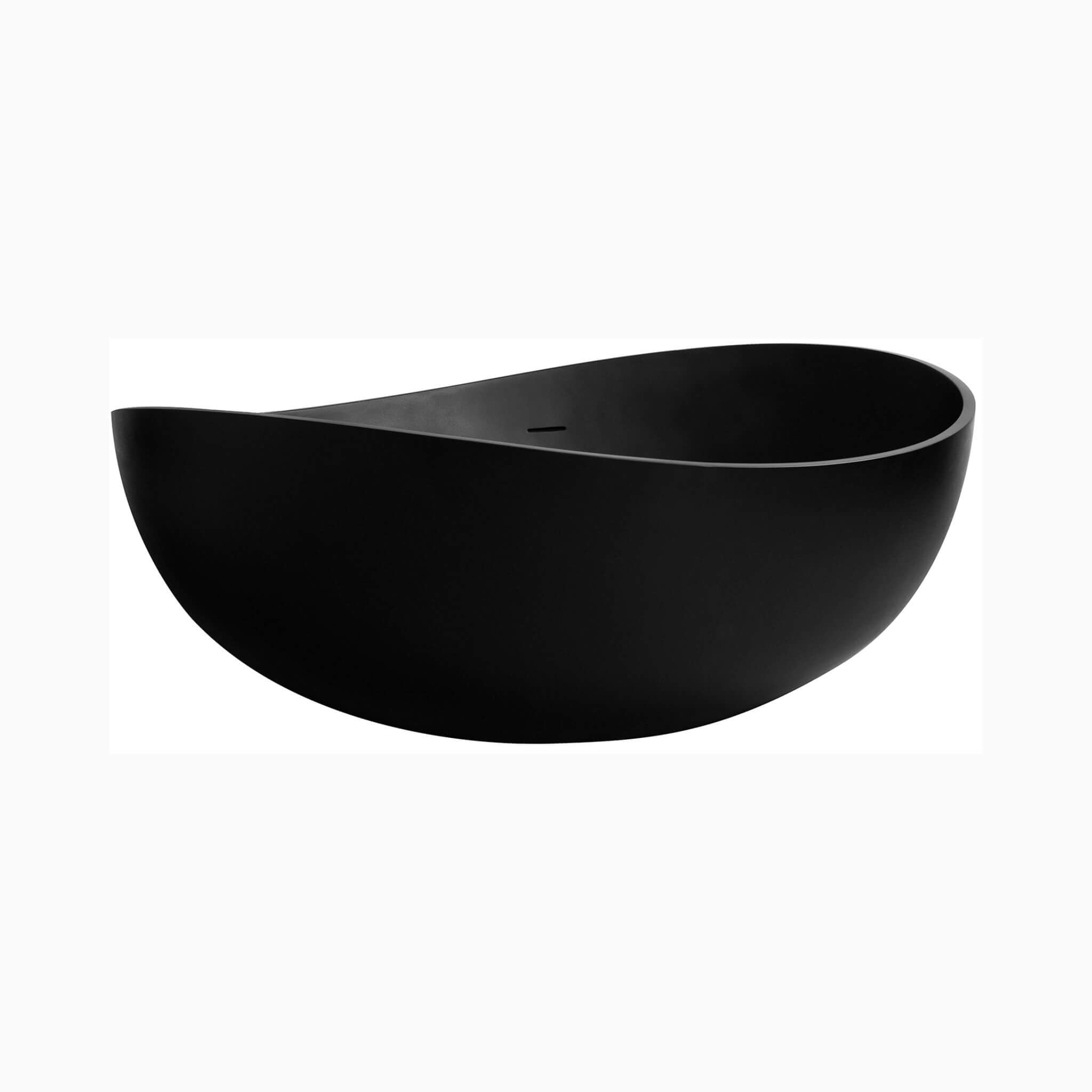 Nuvia 63-Inch Modern Freestanding Single-Piece Matte Black Finish Stone Resin Bathtub (SAK69041) – SAKSBY WHOLESALE, view 4
