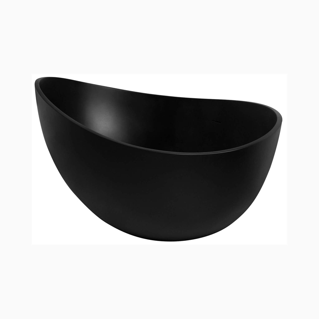 Nuvia 63-Inch Modern Freestanding Single-Piece Matte Black Finish Stone Resin Bathtub (SAK69041) – SAKSBY WHOLESALE, view 9