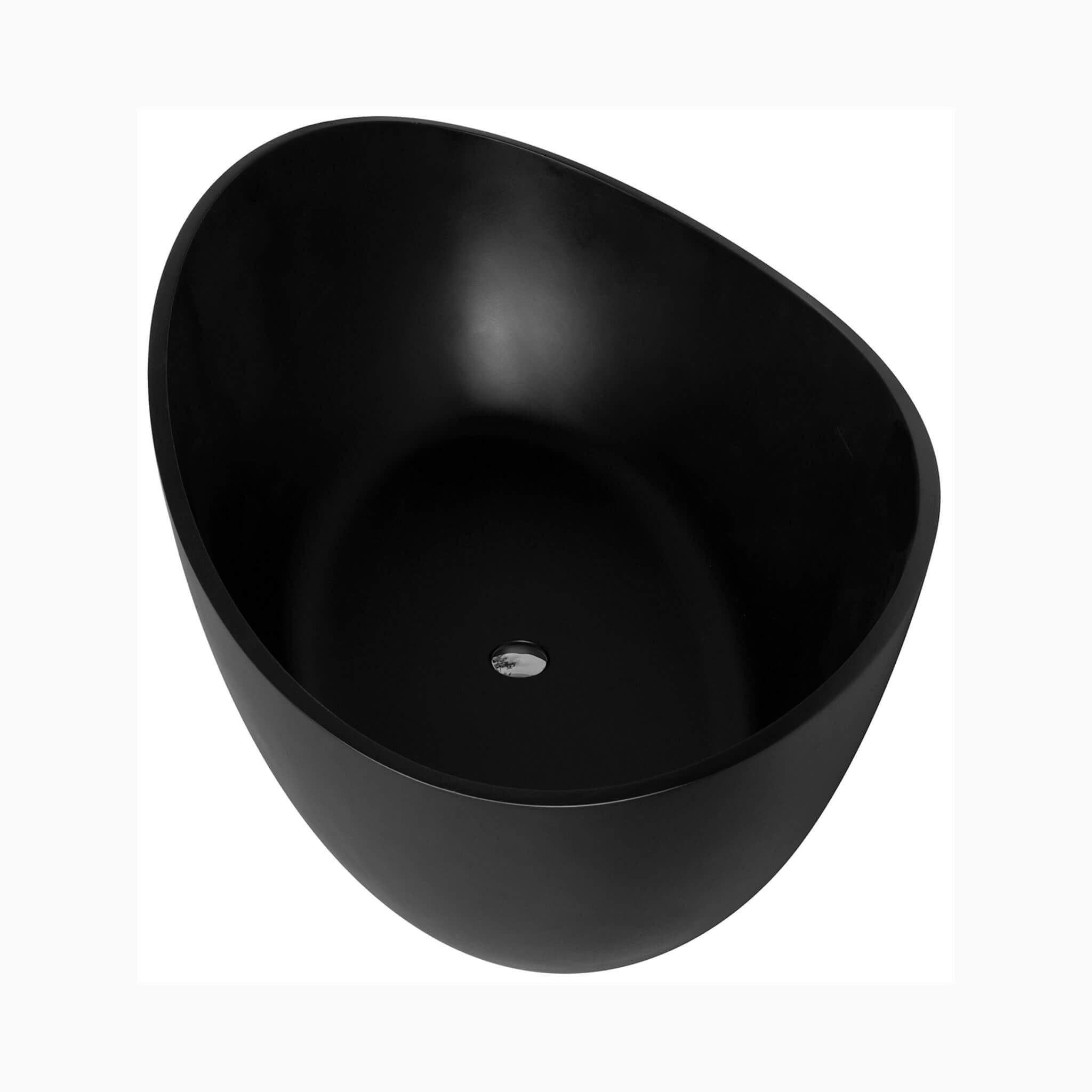 Nuvia 63-Inch Modern Freestanding Single-Piece Matte Black Finish Stone Resin Bathtub (SAK69041) – SAKSBY WHOLESALE, view 5