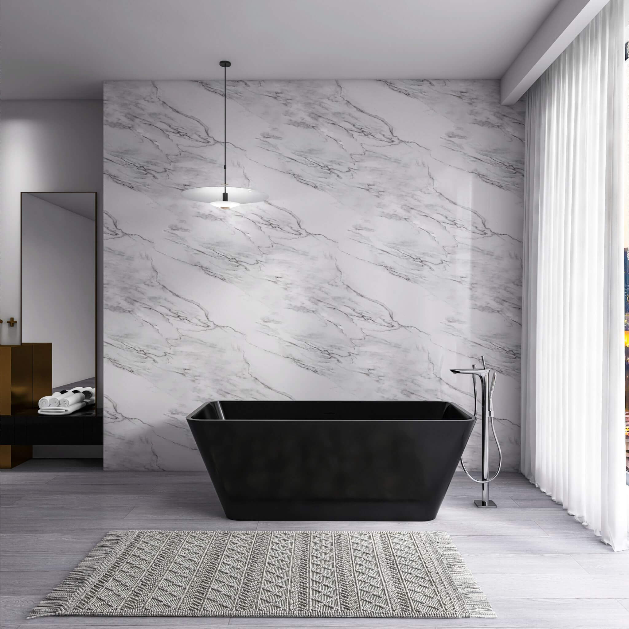 Nuvia 67-Inch Luxury Freestanding Solid Surface Soaking Bathtub (SAK51920) – SAKSBY WHOLESALE, view 5