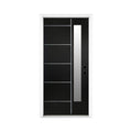 [36X80-Inch] Nuvia Black Modern Left Inswing Fiberglass Entry Door With Frosted Glass (SAK25849) – SAKSBY WHOLESALE