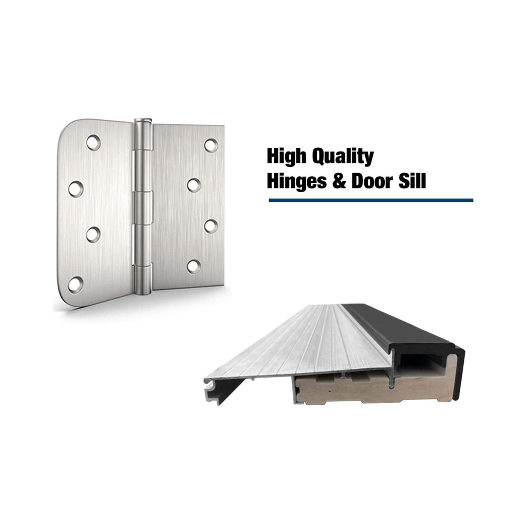[36X80-Inch] Nuvia Black Modern Left Inswing Fiberglass Entry Door With Frosted Glass (SAK25849) – SAKSBY WHOLESALE, view 6