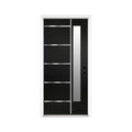 [36X80-Inch] Nuvia Black Modern Left Inswing Fiberglass Front Door With Frosted Glass [4-9/16 Frame] (SAK96731) – SAKSBY WHOL