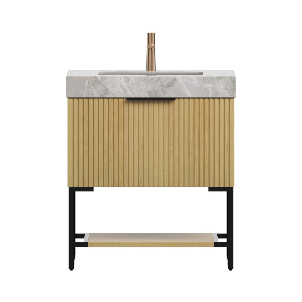 Nuvia Luxury 30-Inch Corolla Oak Freestanding Bathroom Vanity With Sink And Storage (SAK79352) – SAKSBY WHOLESALE, view 3