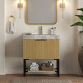 Nuvia Luxury 30-Inch Corolla Oak Freestanding Bathroom Vanity With Sink And Storage (SAK79352) – SAKSBY WHOLESALE