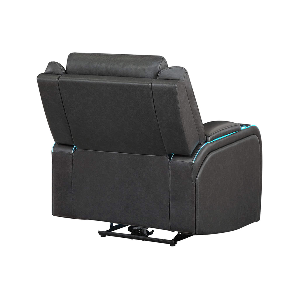 Nuvia Luxury Charcoal Upholstered Power Recliner Armchair With LED Lights (SAK16429) – SAKSBY WHOLESALE, view 8