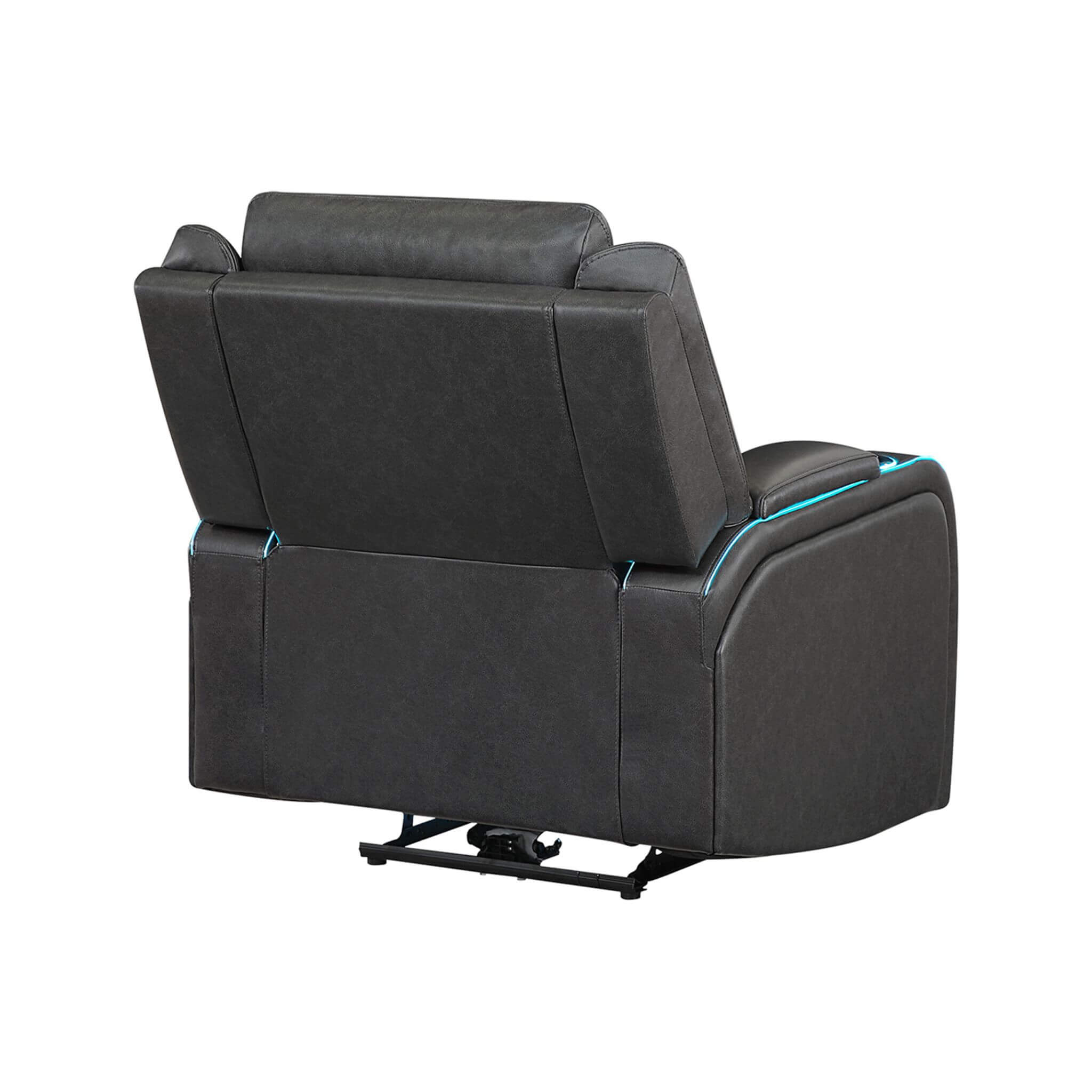 Nuvia Luxury Charcoal Upholstered Power Recliner Armchair With LED Lights (SAK16429) – SAKSBY WHOLESALE, view 8