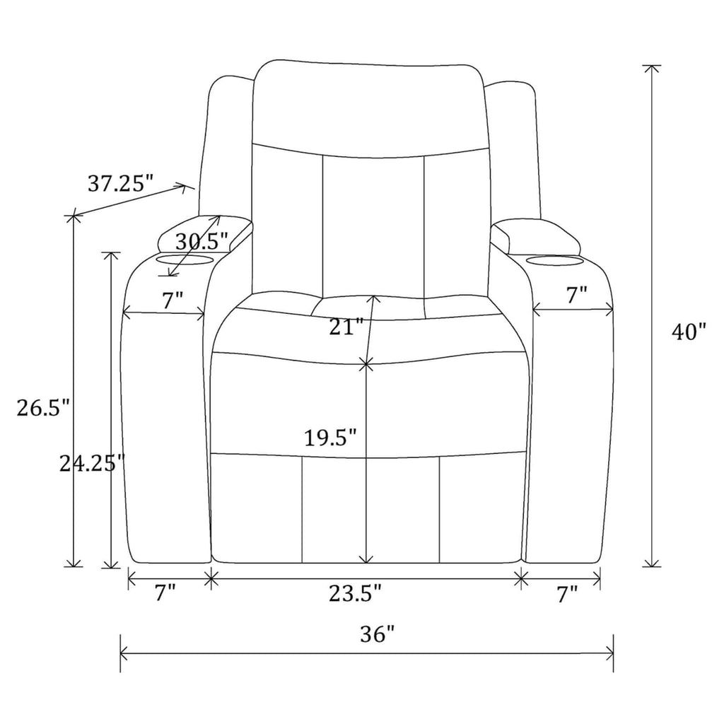 Nuvia Luxury Charcoal Upholstered Power Recliner Armchair With LED Lights (SAK16429) – SAKSBY WHOLESALE, view 10