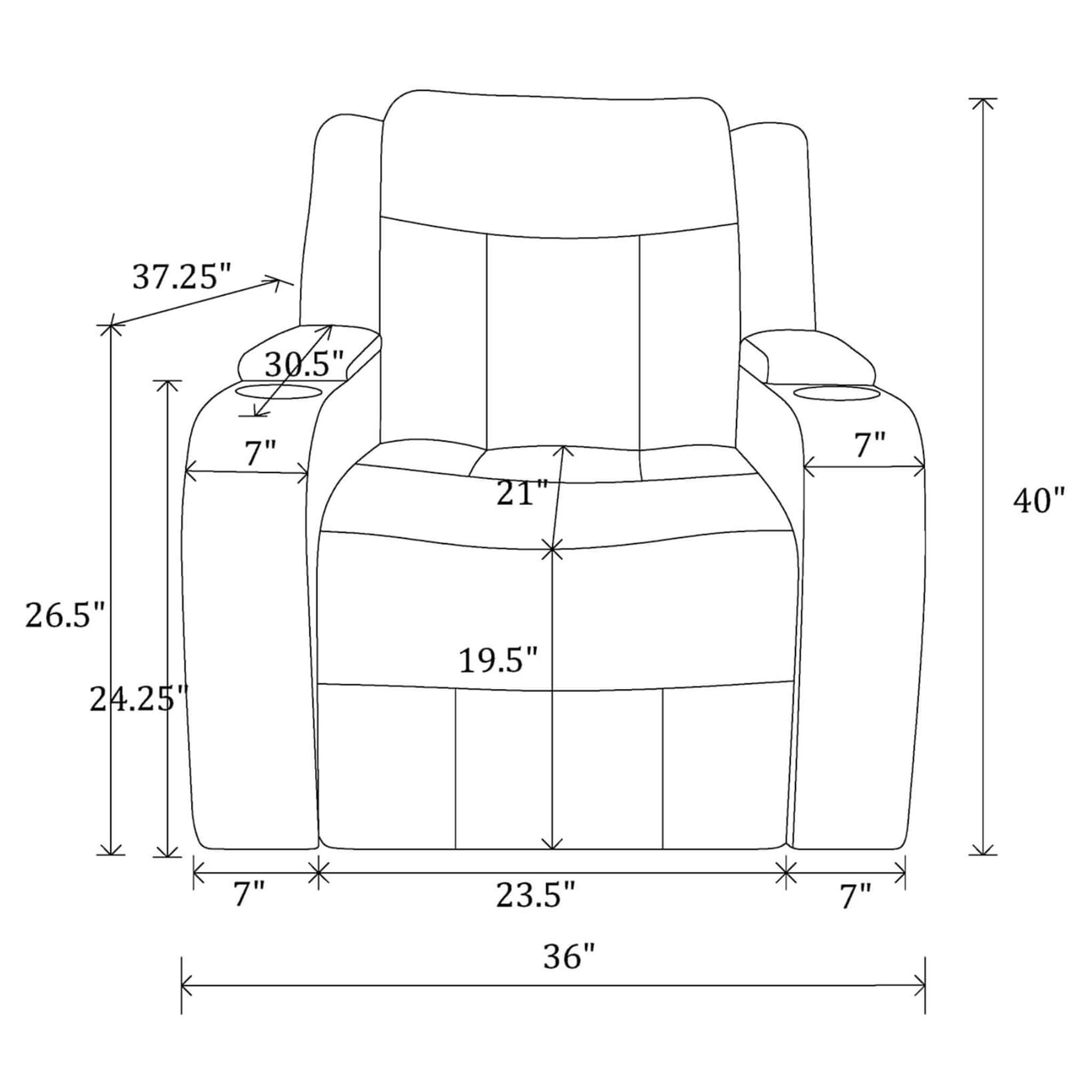 Nuvia Luxury Charcoal Upholstered Power Recliner Armchair With LED Lights (SAK16429) – SAKSBY WHOLESALE, view 10