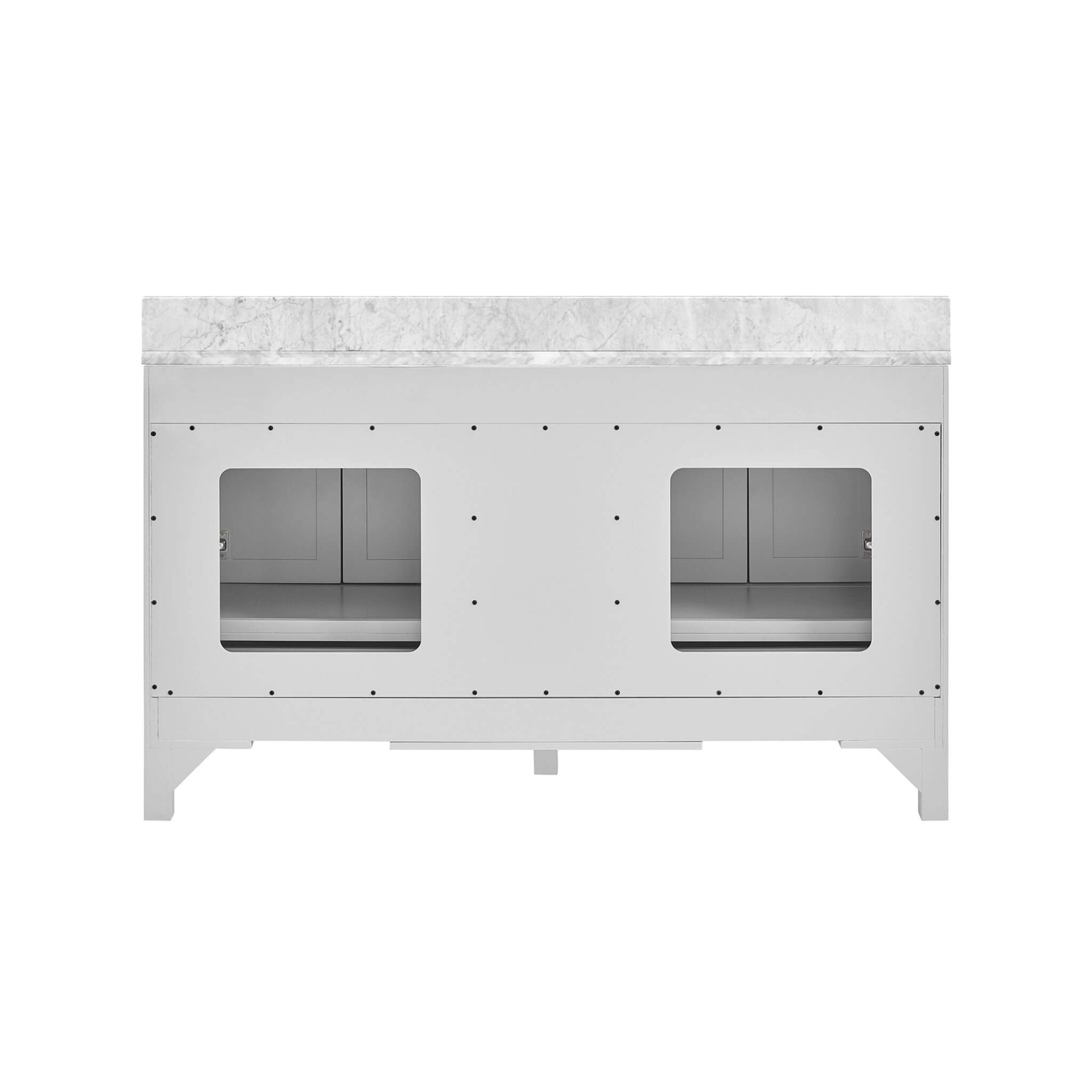 Nuvia Premium 60-Inch Freestanding Double Sink Bathroom Vanity With Carrara Marble Top (SAK51829) – SAKSBY WHOLESALE, view 7