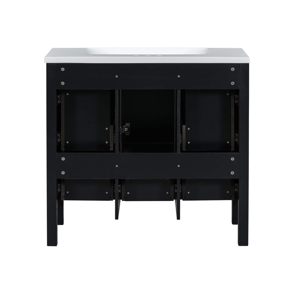 Nuvia Premium 72-Inch Bathroom Vanity Set With Resin Sink And Soft-Close Drawers [Faucet Not Included] (SAK62749) – SAKSBY WH