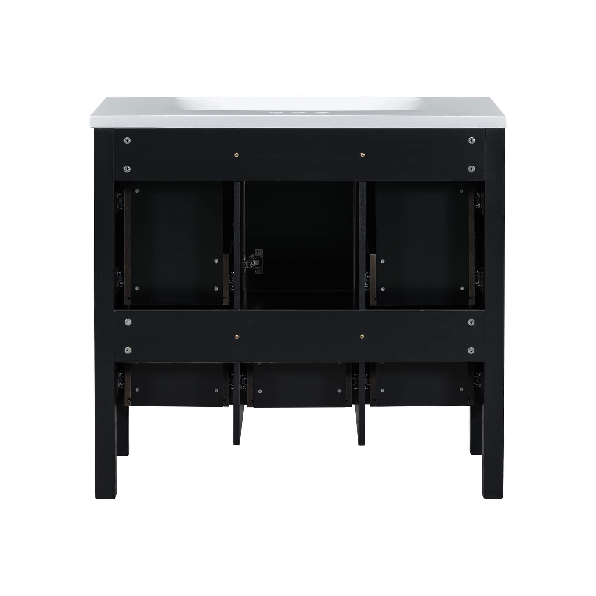 Nuvia Premium 72-Inch Bathroom Vanity Set With Resin Sink And Soft-Close Drawers [Faucet Not Included] (SAK62749) – SAKSBY WH
