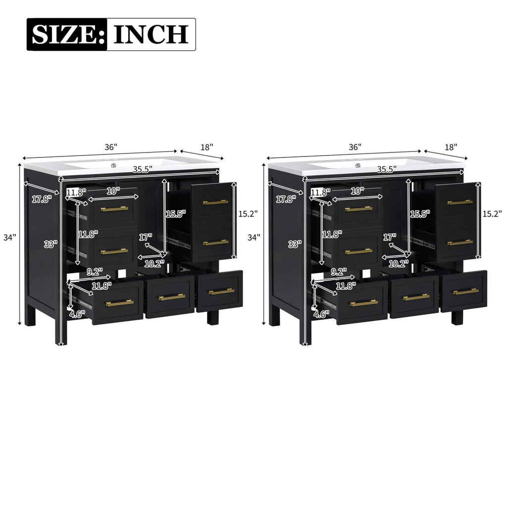 Nuvia Premium 72-Inch Bathroom Vanity Set With Resin Sink And Soft-Close Drawers [Faucet Not Included] (SAK62749) – SAKSBY WH