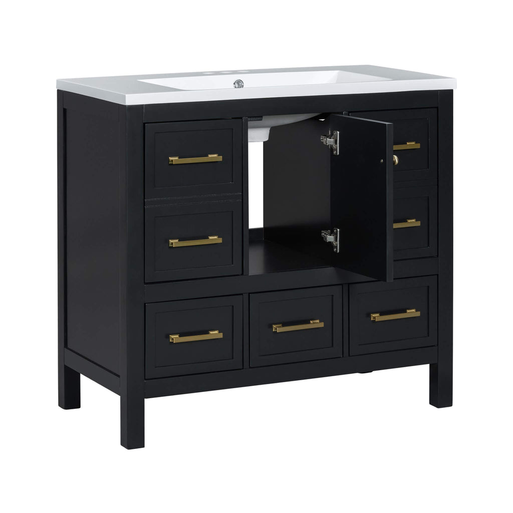 Nuvia Premium 72-Inch Bathroom Vanity Set With Resin Sink And Soft-Close Drawers [Faucet Not Included] (SAK62749) – SAKSBY WH