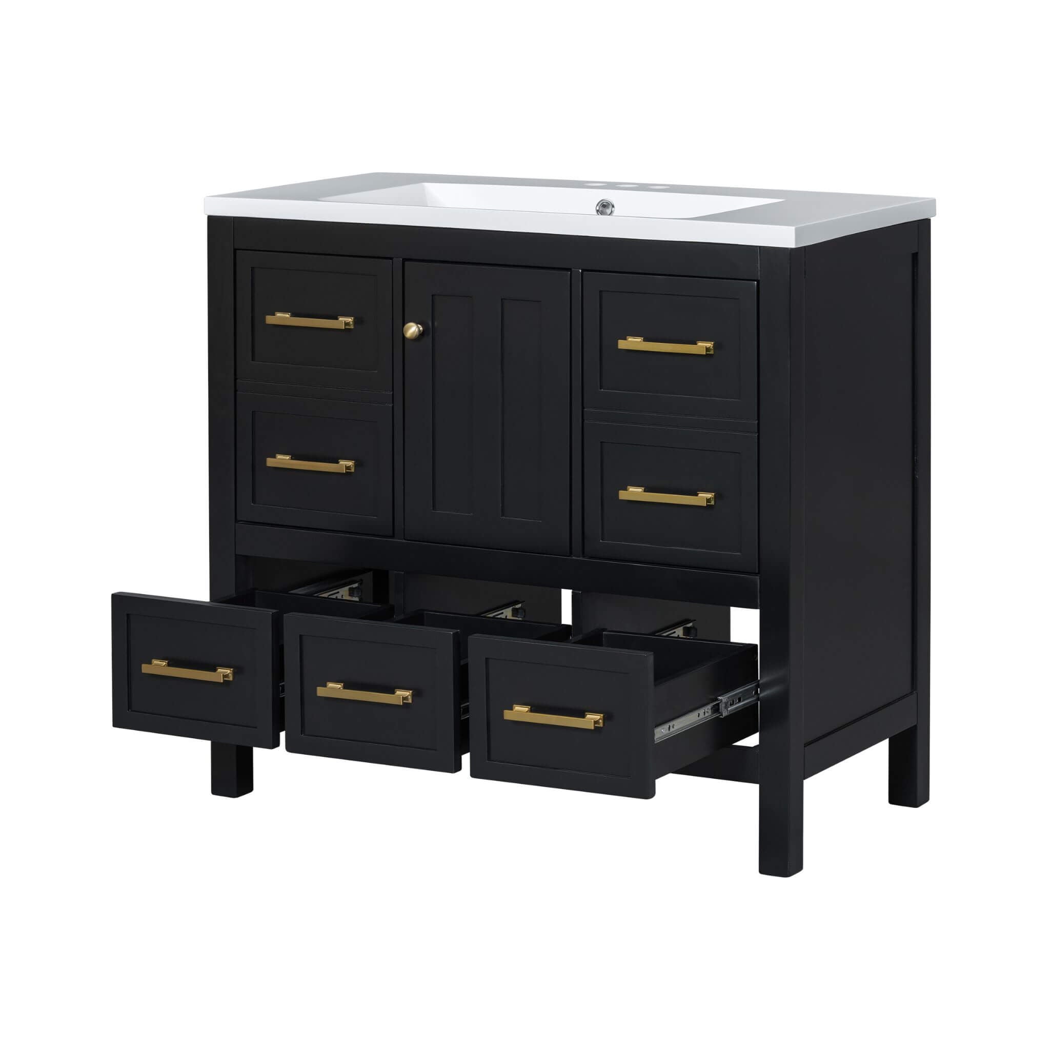 Nuvia Premium 72-Inch Bathroom Vanity Set With Resin Sink And Soft-Close Drawers [Faucet Not Included] (SAK62749) – SAKSBY WH