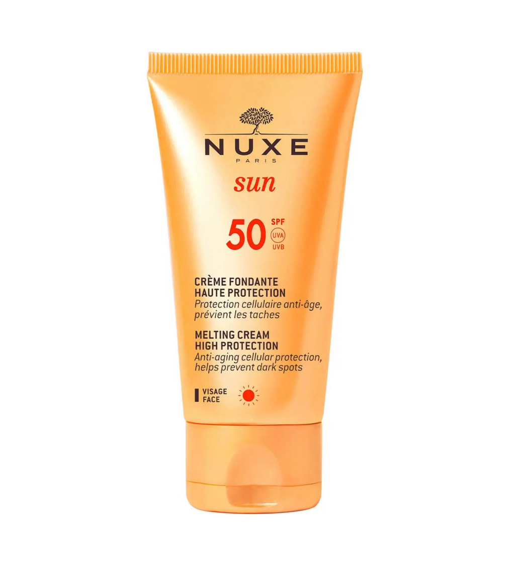 Nuxe Sun Creme Fondante Visage Haute Protection Spf50 - Non-Comedogenic Facial Sunscreen with Moisturizing Benefits