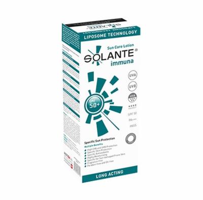 Solante Immuna Sunscreen for Sensitive Skin - High SPF 50+ Anti-Aging Sun Protection - Water-Resistant, Fragrance-Free, 5.07 fl oz