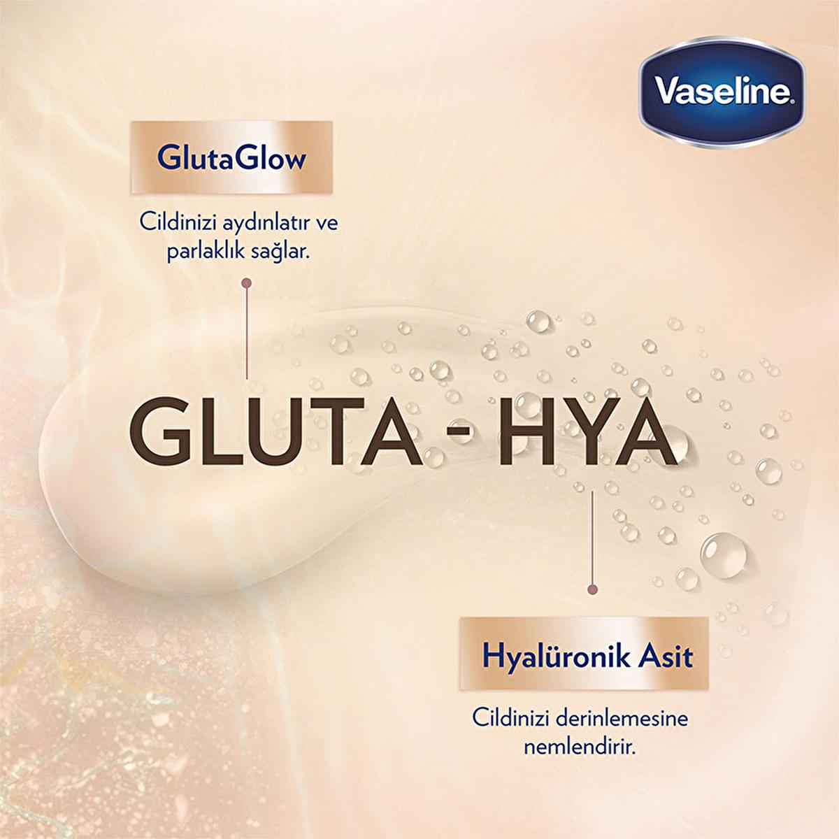 Vaseline Gluta-Hya Serum UV Protective Hydrating Body Lotion - Brightening, Non-Greasy Moisturizer with GlutaGlow Technology