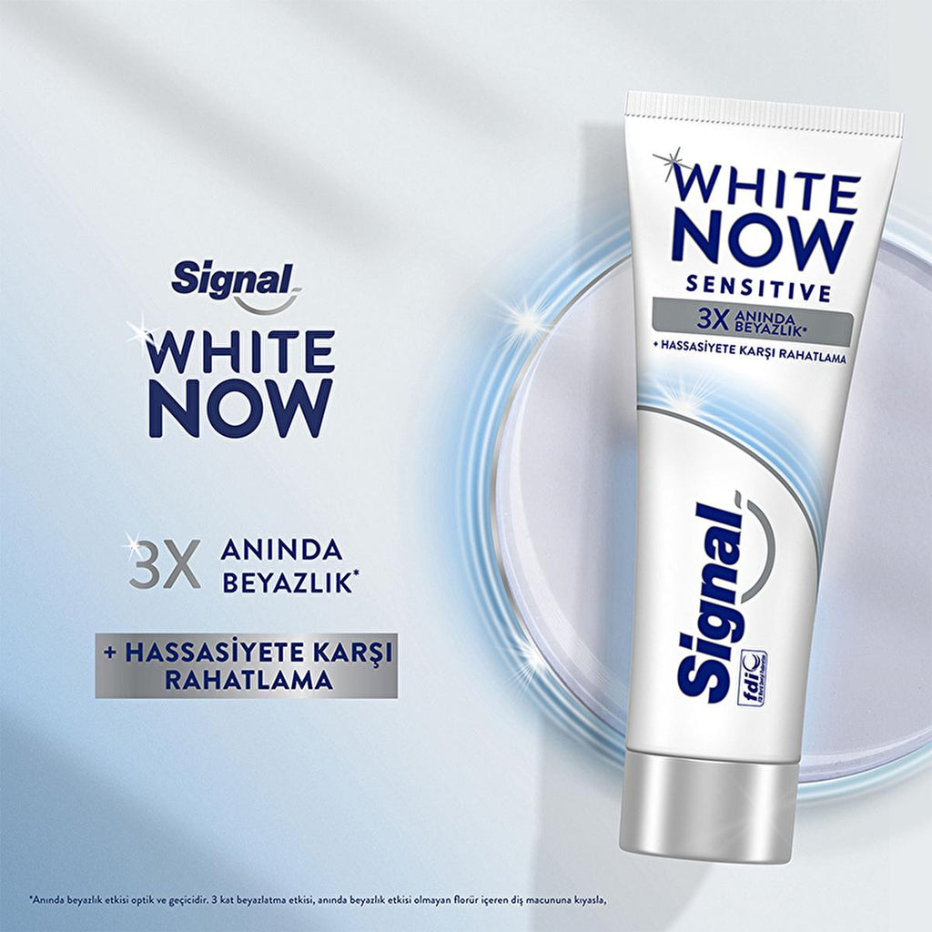 Signal White Now Sensitive Toothpaste for Sensitive Teeth - Instant Whitening & Sensitivity Relief - 2.54 fl oz