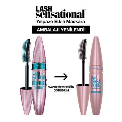 Maybelline New York Lash Sensational Waterproof Volumizing Mascara - Dramatic Volume, Length & Curl - Black Pigmentation