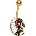 BodyCandy Gold PVD  Warrior Chief Belly Ring — main product shot