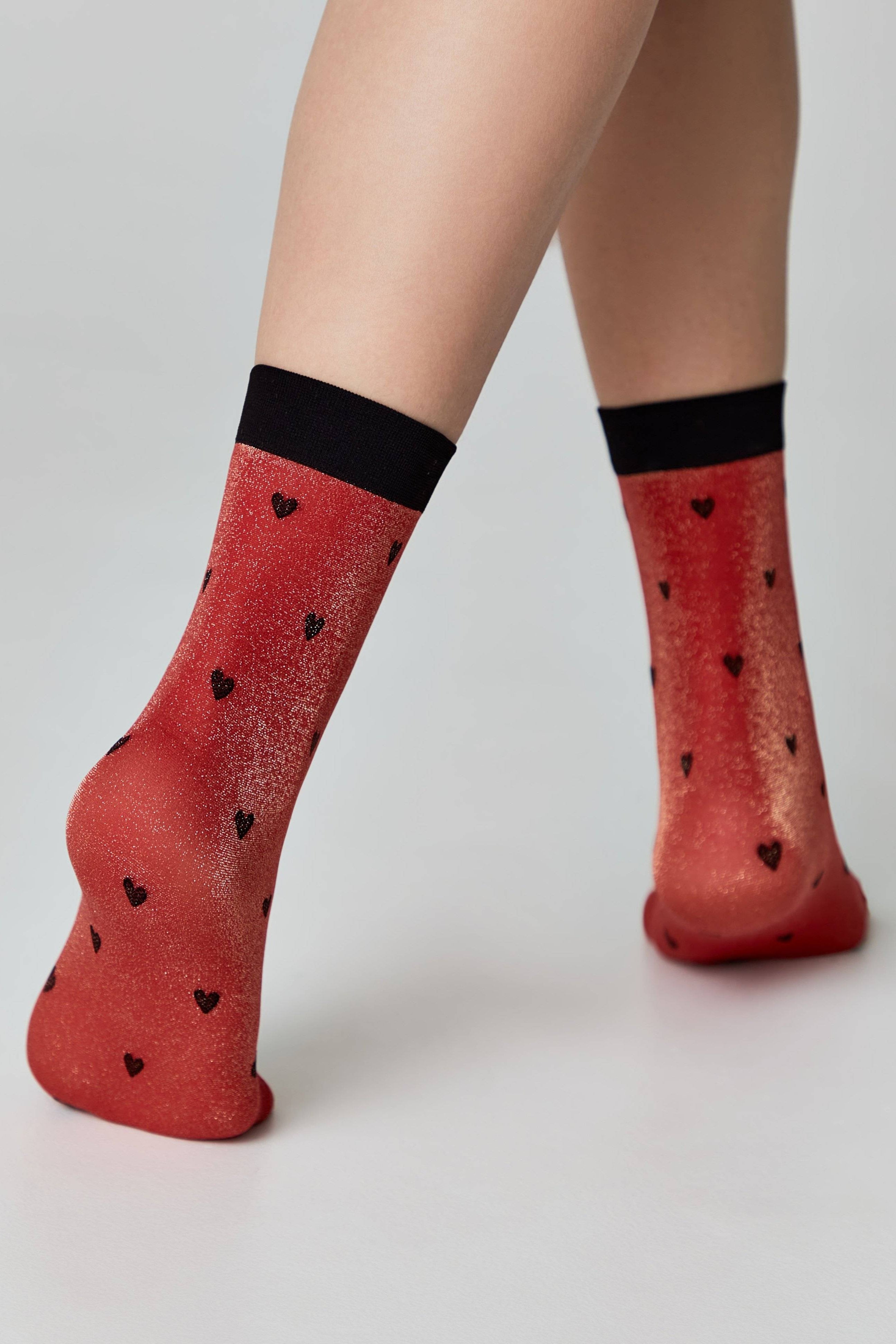 TheRanok.com Shimmering Socks Conte Fantasy - "Hearts" Designs — flat-lay composition