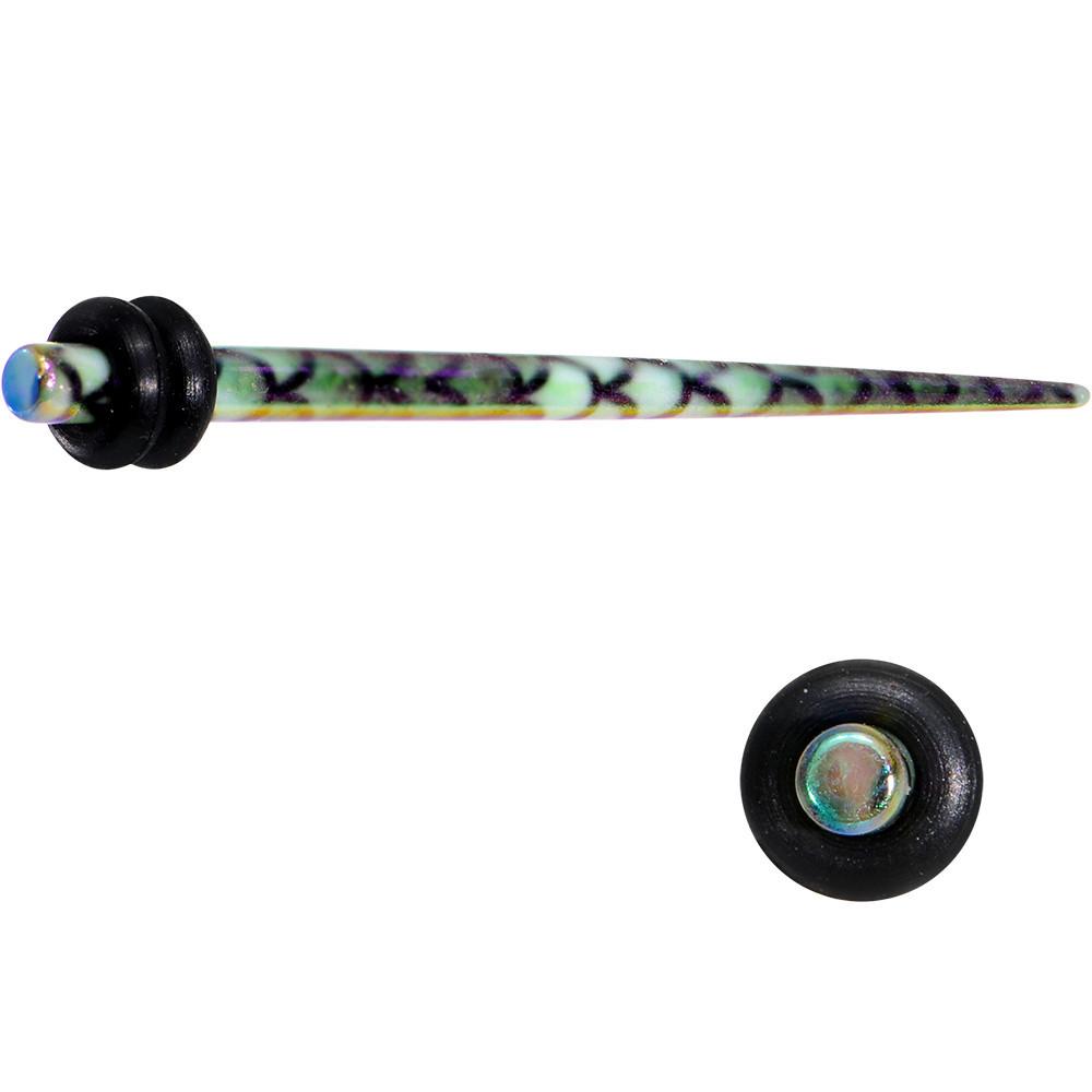 BodyCandy Rainbow Acrylic Mermaid Scale Straight Taper Set 14G to 12mm — back view
