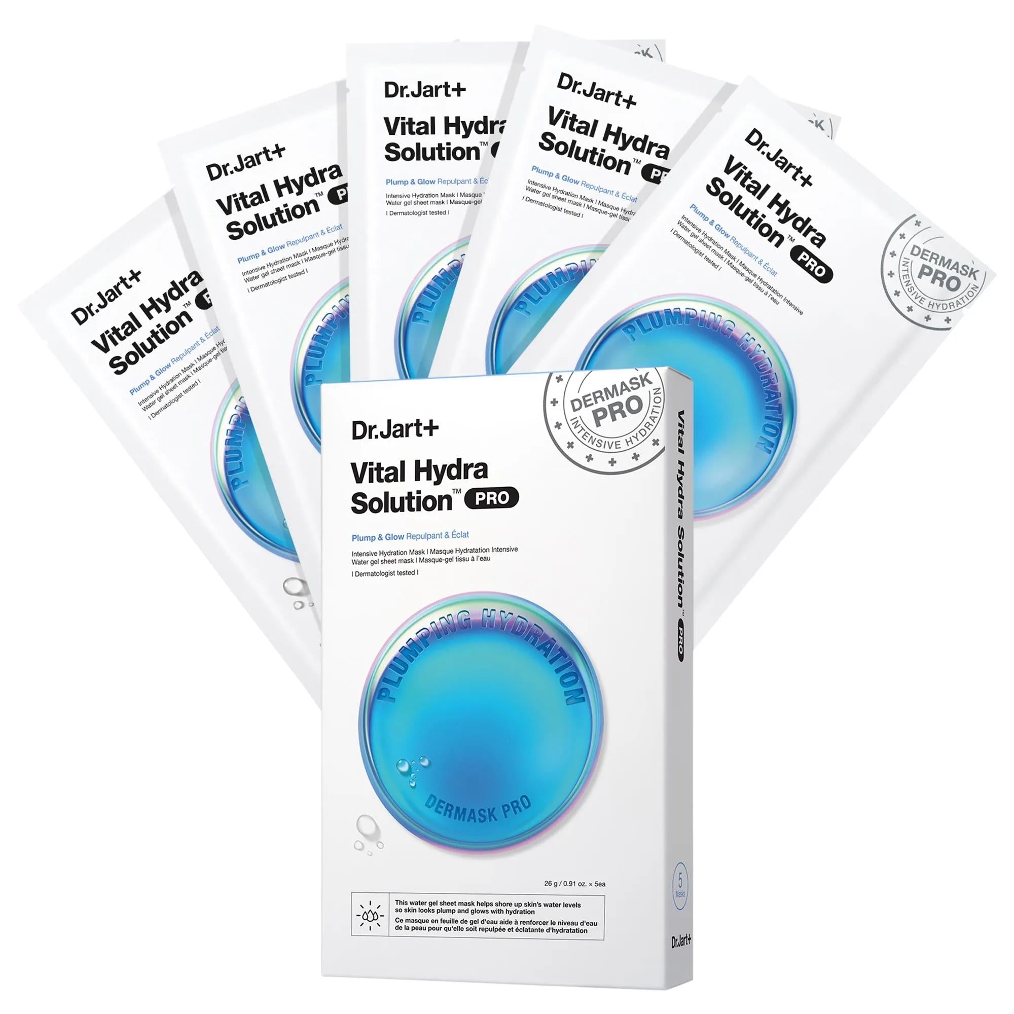 Vital Hydra Solution PRO Glow Face Mask with Hyaluronic Acid - Intensive Hydration Skincare for Dry, Dull Skin