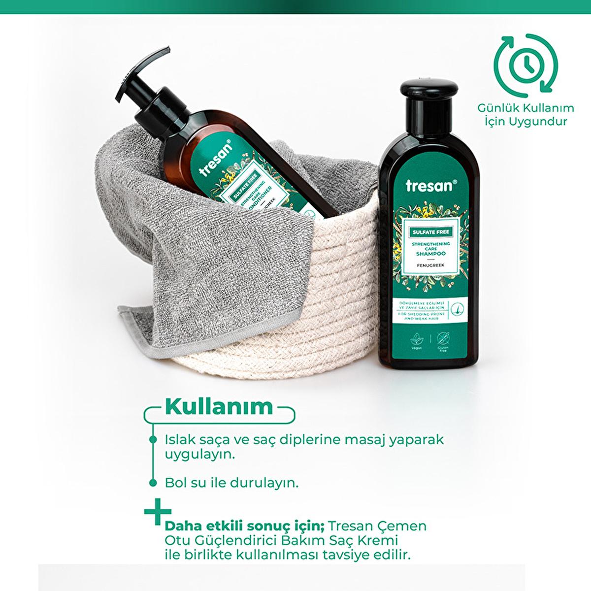 Tresan Fenugreek Hair Strengthening Conditioner: Sulfate-Free, Anti-Hair Loss, Natural Hair Growth & Thickening - 300ml