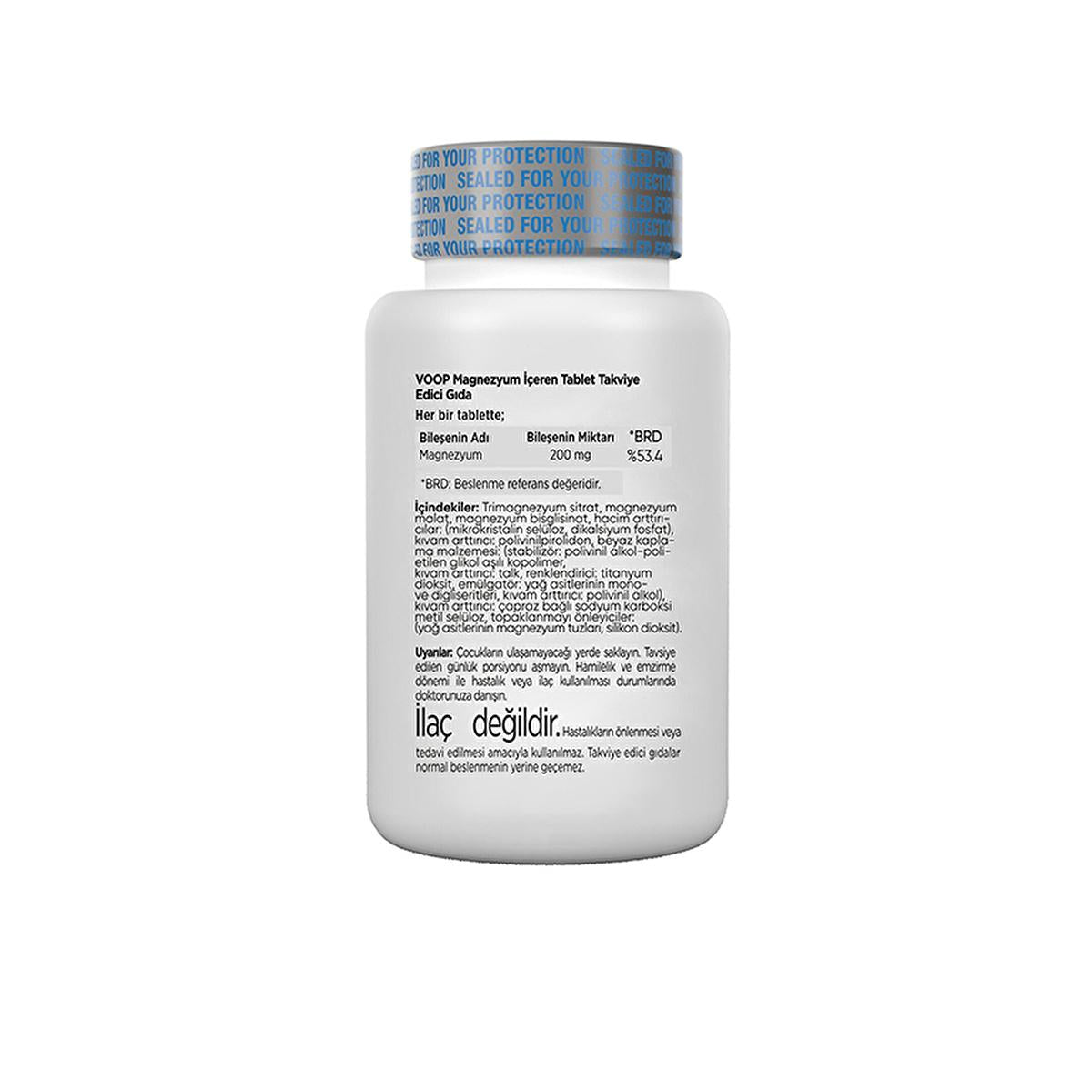 Voop Magnesium Supplement 200mg - Triple Magnesium Complex (Malate, Citrate, Bisglycinate) - 30 Tablets for Enhanced Absorption & Muscle Function