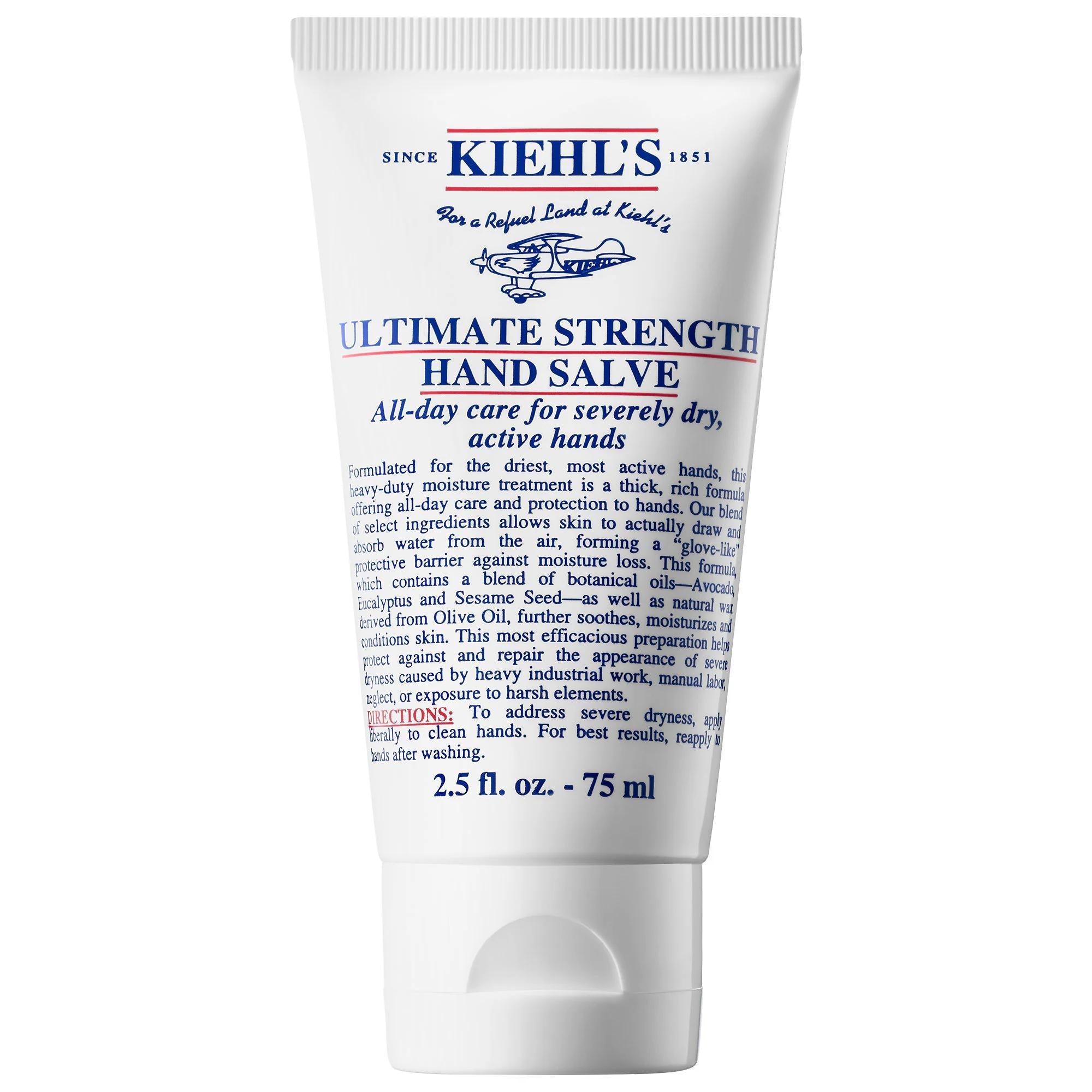 Kiehl's Mini Ultimate Strength Hand Salve - Intense Moisturizer for Dry Hands, Natural Hand Cream, Travel Size