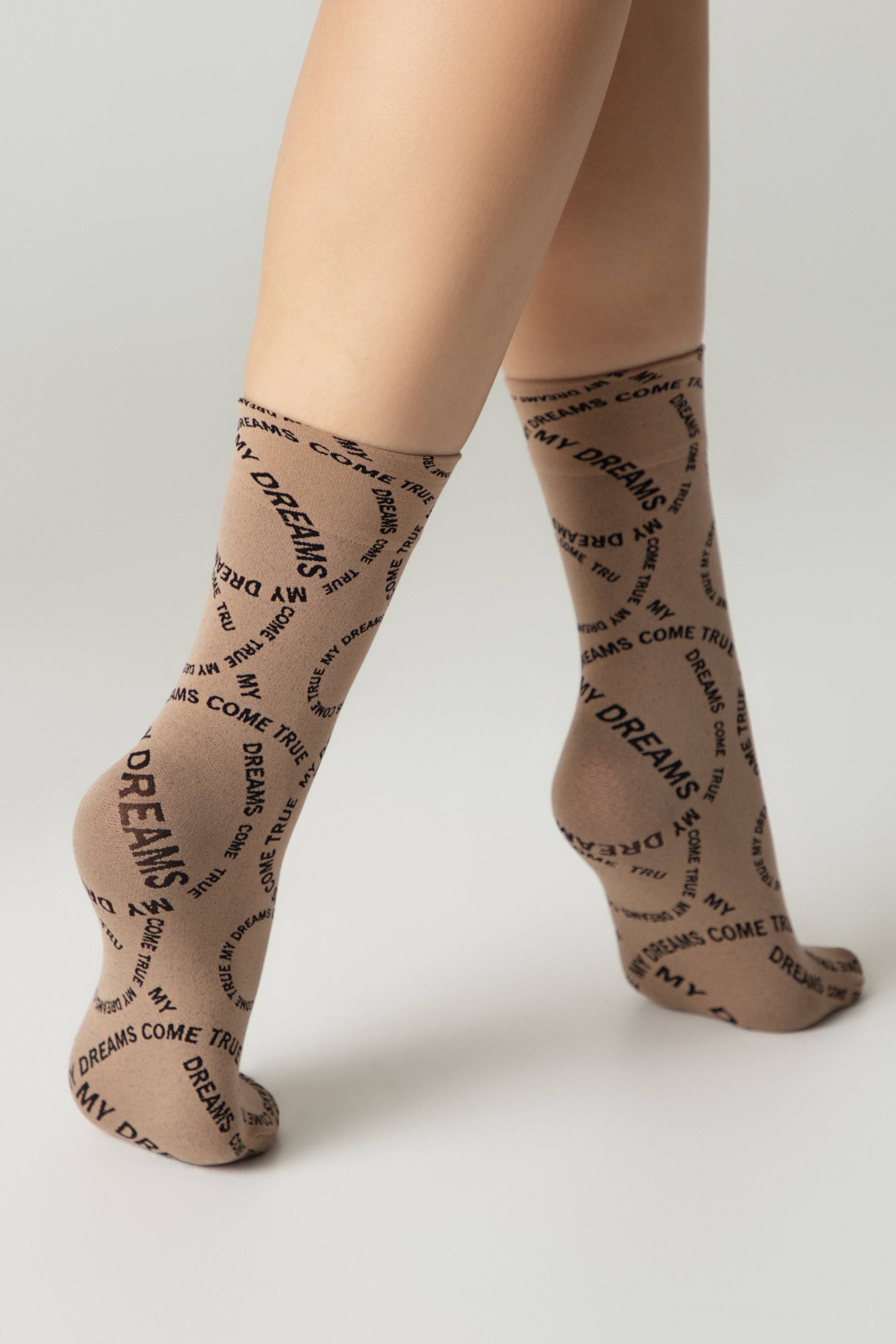 TheRanok.com Dense Socks Conte Fantasy - Knitted "My dreams" Design — fabric or material detail