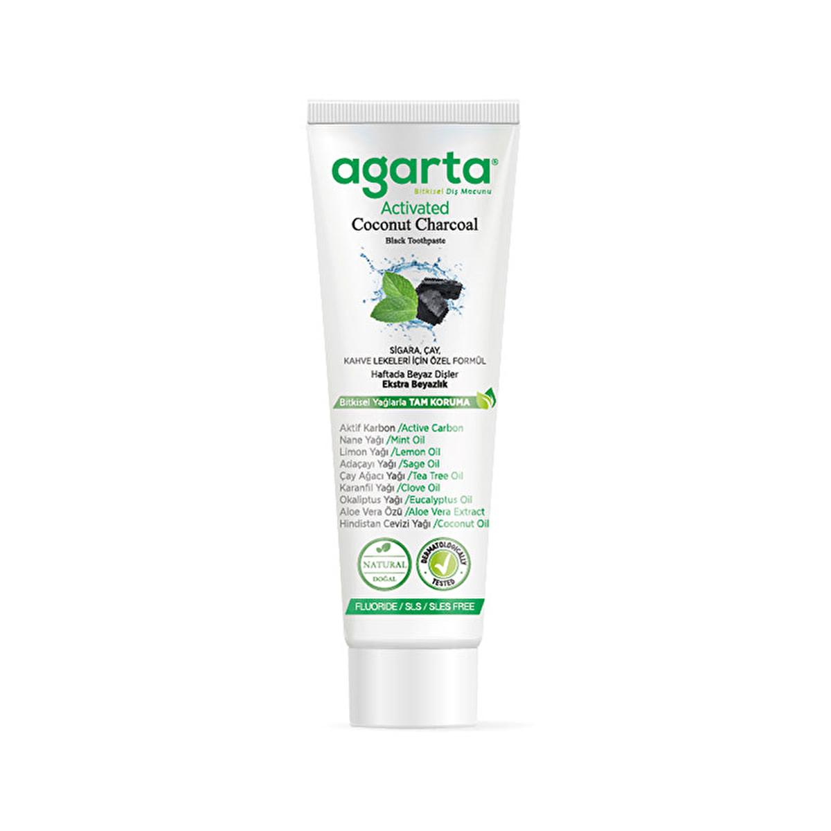 Agarta Natural Charcoal Toothpaste, Fluoride-Free, Coconut Derived - 100ml