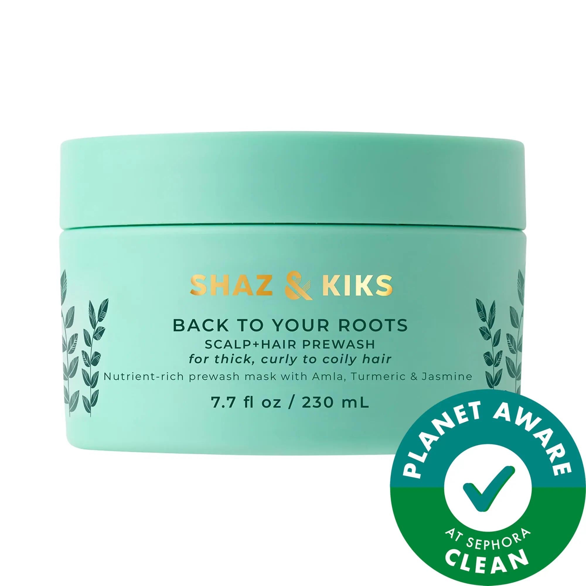 SHAZ & KIKS Scalp & Hair Prewash Mask for Thick, Curly or Coily Hair - Stimulates Hair Growth, Moisturizes Curls, Vegan & Cruelty-Free