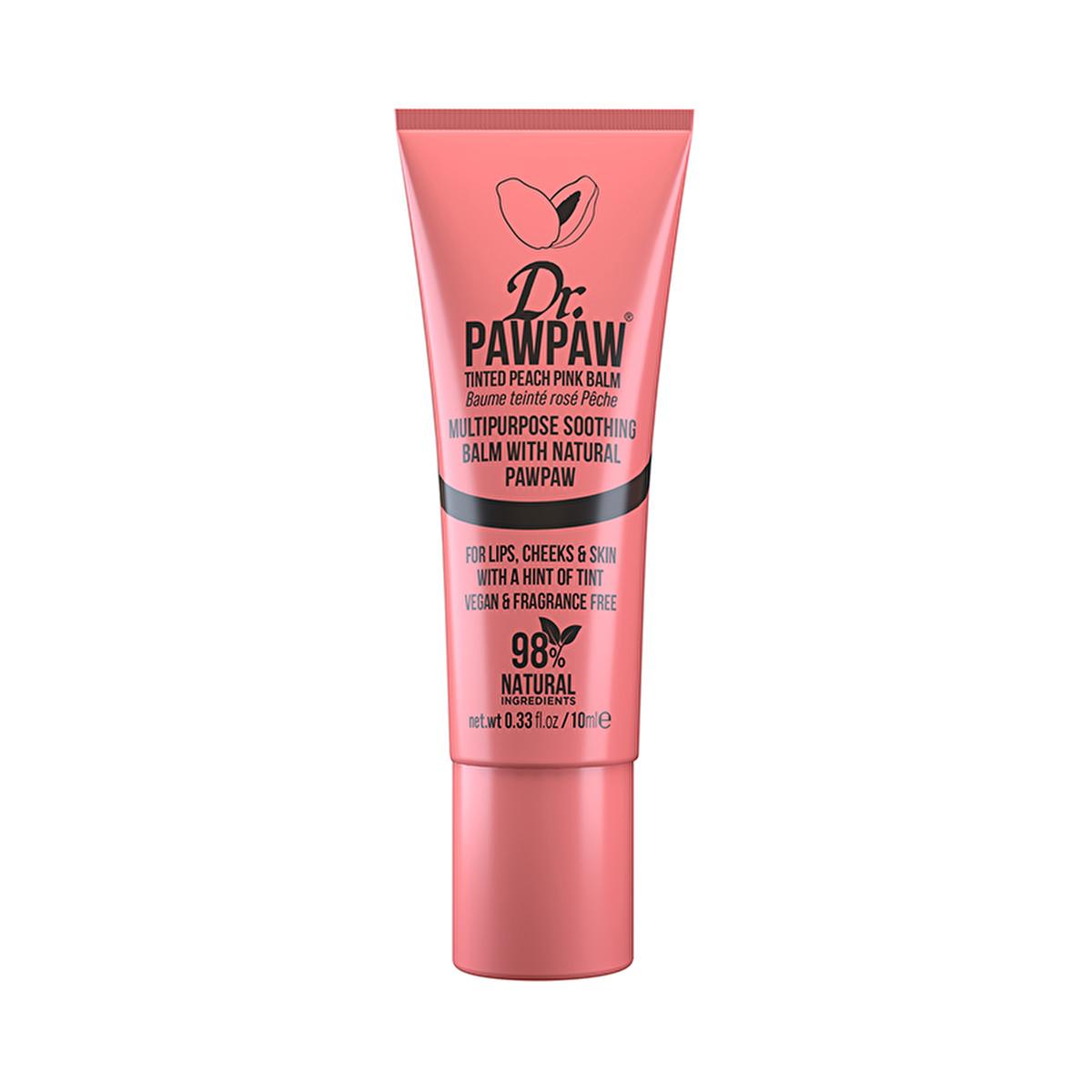 Dr. Pawpaw Tinted Peach Pink Multipurpose Balm - Natural Moisturizing Lip & Cheek Tint, 0.34 fl oz