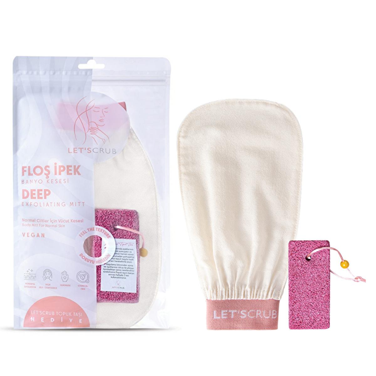 Let'scrub Silk Exfoliating Bath Glove for Smoother Skin - Natural Skincare, Gentle Exfoliation, Handmade