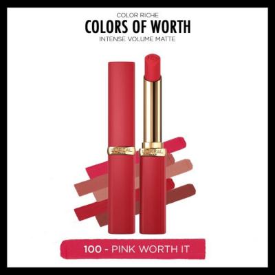 L'Oreal Paris Color Riche: Pink Worth It - Intense Volume Matte Lipstick with Hyaluronic Acid, Long Lasting Color & Fuller Lips