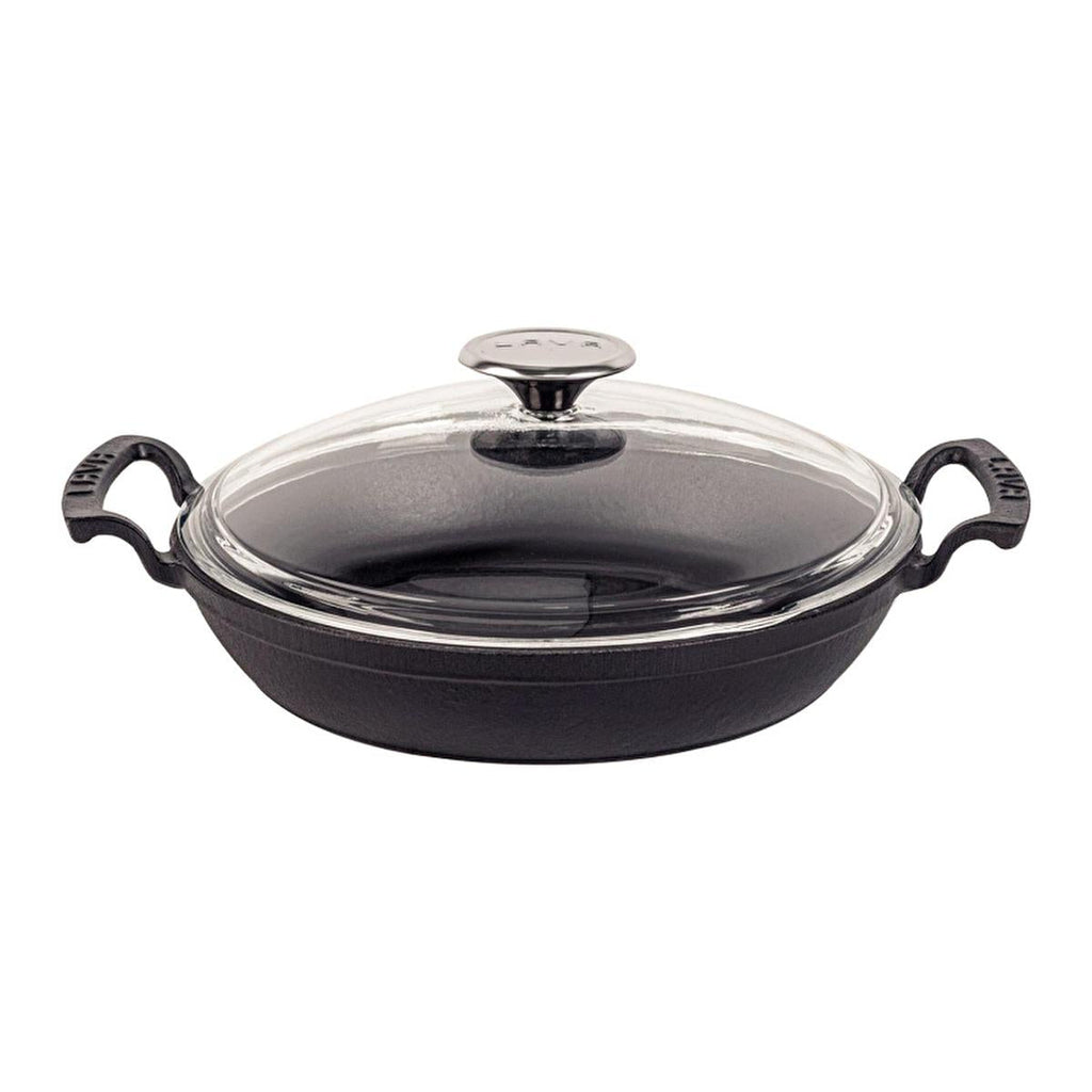 Lava Cast Iron Cookware - Round Cast Iron Pot with Glass Lid, 52.78 fl oz - Durable, Heat Retention, Induction Compatible